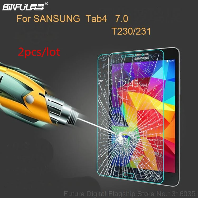 2 X Tempered Glass Screen Protector for Samsung Galaxy Tab 4 Tab4 7.0 SM-T237P