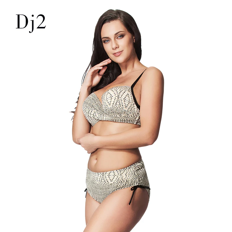 Günstige Schlange Haut Print Bikini Set Hohe Taille Badeanzug Frauen Plus Size Bademode Retro Badeanzug Bandeau Strappy Bikini Plus Größe 6xl