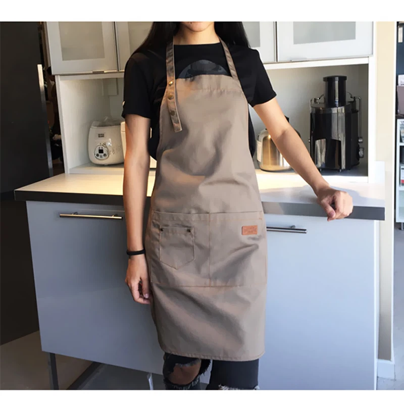 Custom Print Logo Canvas Cotton Aprons Kitchen Cooking Barbecue Working