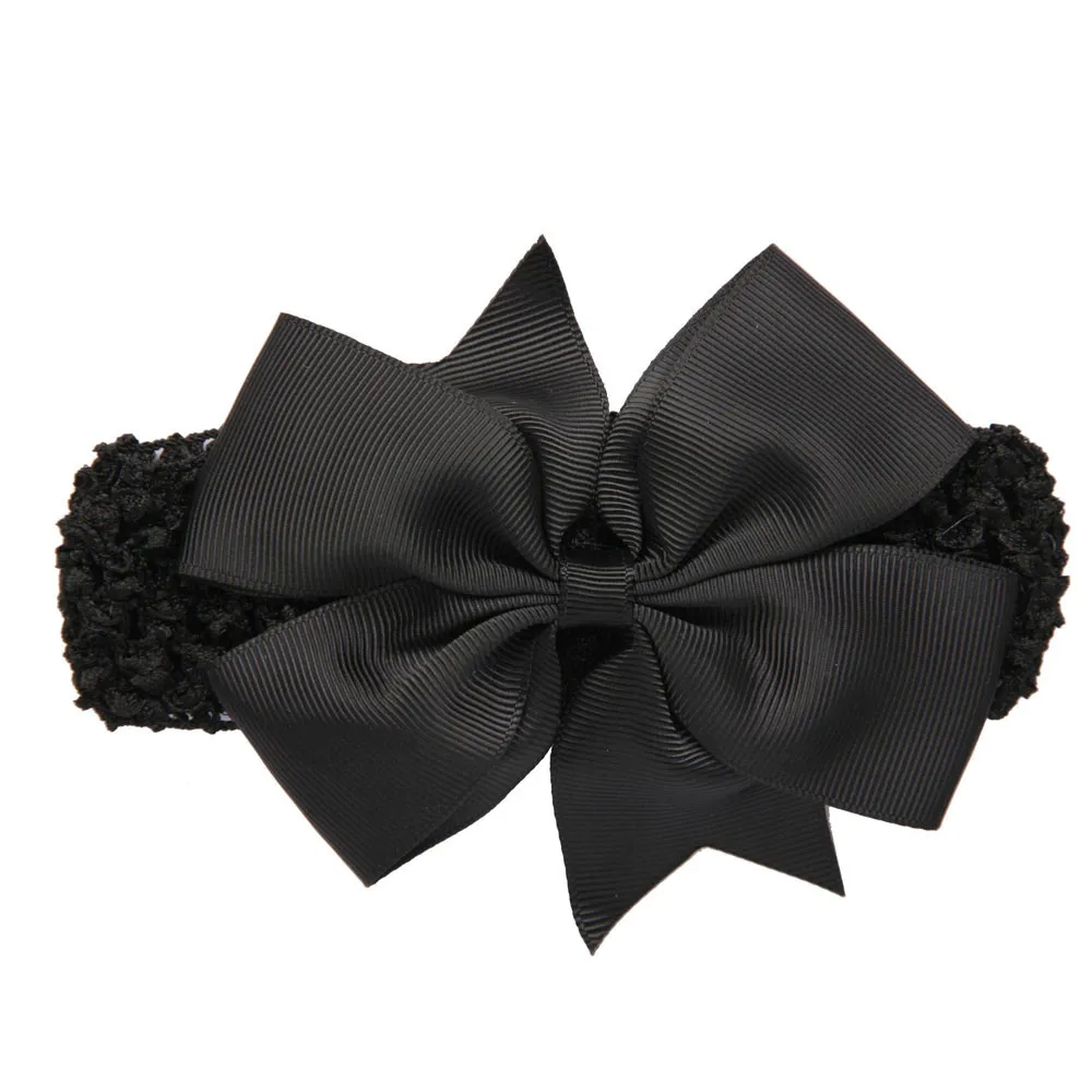 Baby Hair Accessories 2019Top Hot Girls Wave Headbands Bowknot Hair Accessories For Girls Infant Hair Band Diademas Para Bebe - Color: black