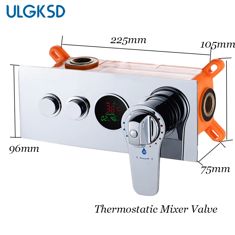 ULGKSD термостатический смесительный клапан латунь настенный 2 способа смеситель для душа Ванная комната скрытый контроллер
