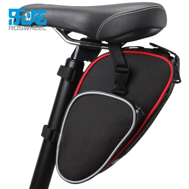 

ROSWHEEL Bicycle Saddle Bag Bike Seat Post Storage Tail Pouch Cycling MTB Road Folding Bike Rear Pannier Back Package Storage