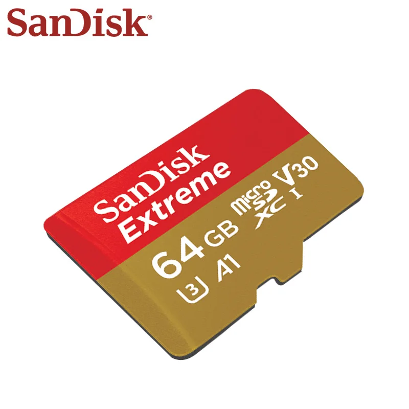 SanDisk Memory Card 64GB SDXC Max Read Speed 100M/s V30 Extreme Micro SD Card U3 4K A1 Memory Flash Card Microsd