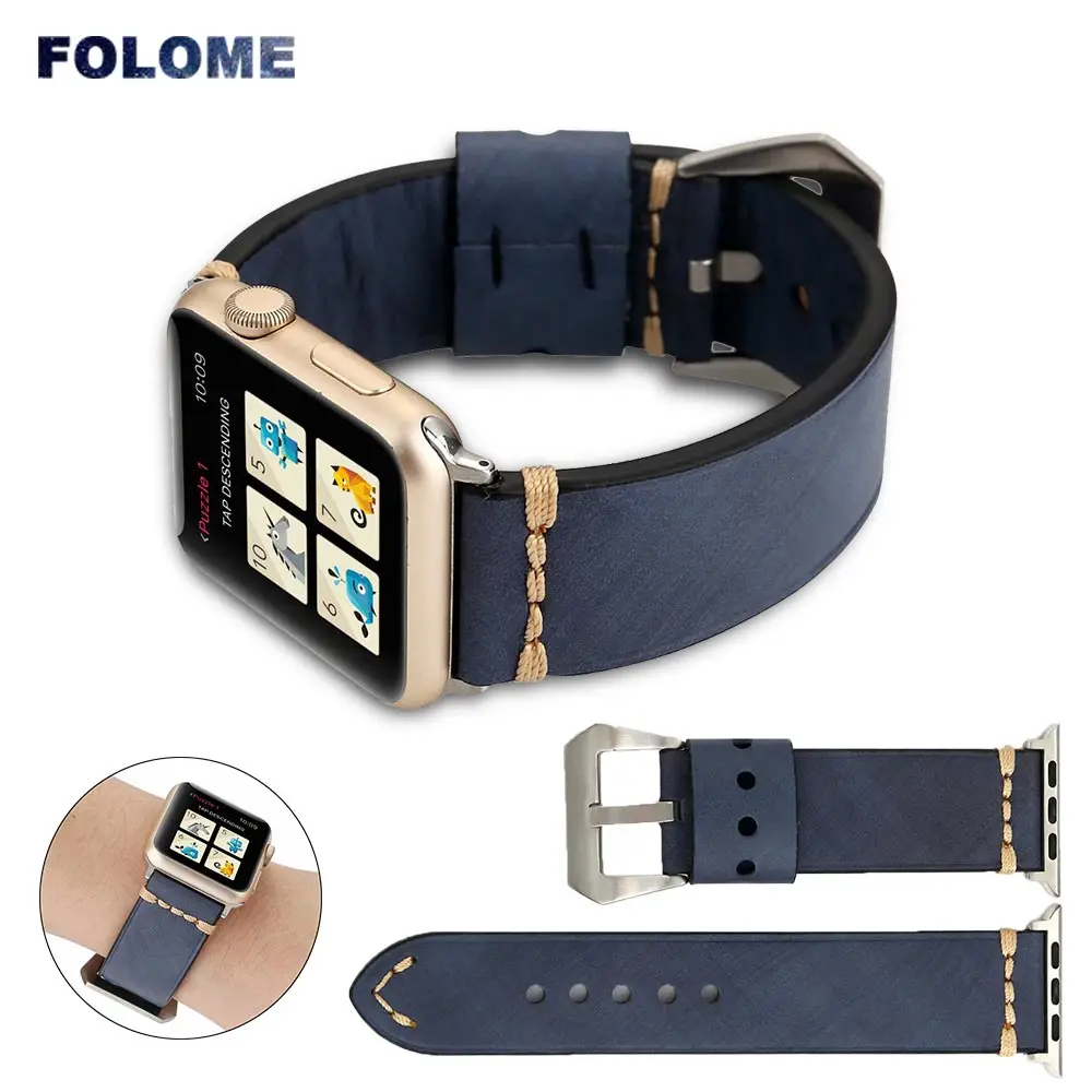 

Classic Vintage Leather Wrist Bracelet For Apple Watch Band 44/40/42/38mm Smart Watchband Strap For iWatch Series 5 4 3 2 1