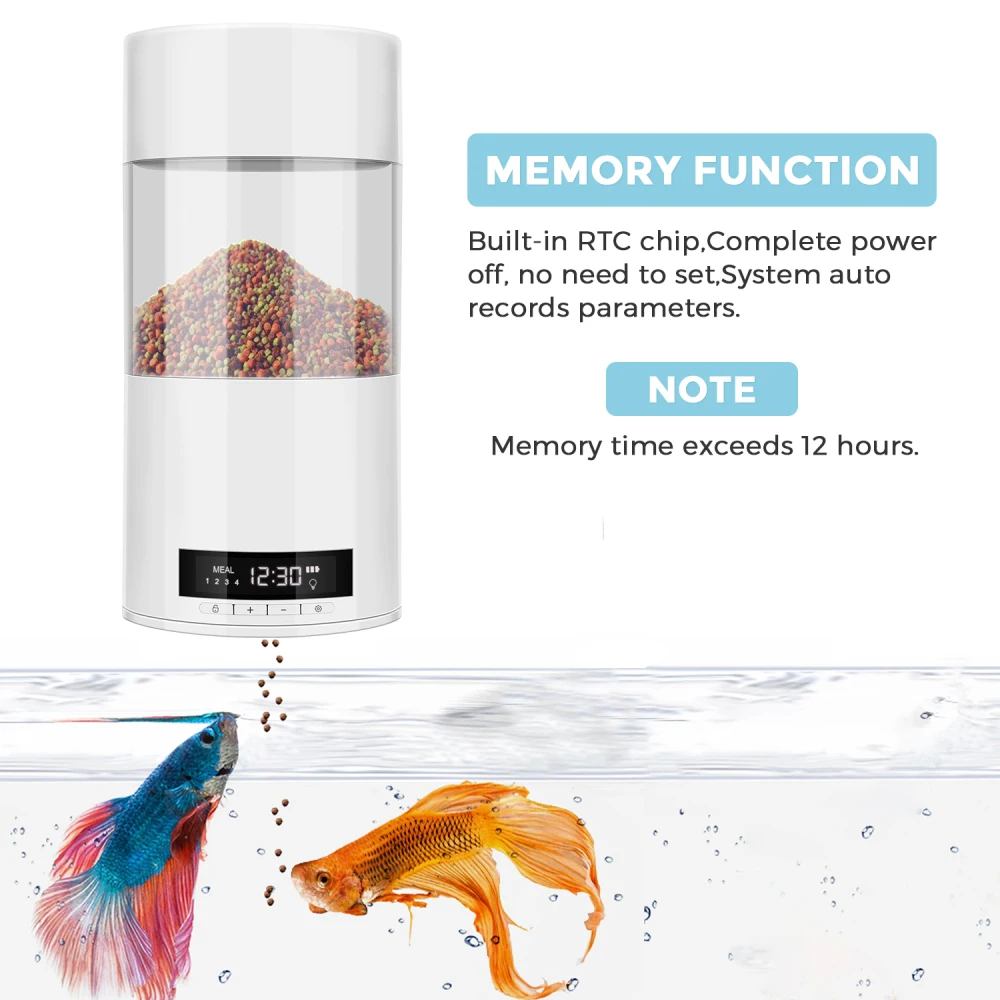 

00ml Fish Tank Timer Feeder Home Aquarium Tank Digital Automatic Fish Feeder Electrical Food Feeding Portable Fish Feeder Tools
