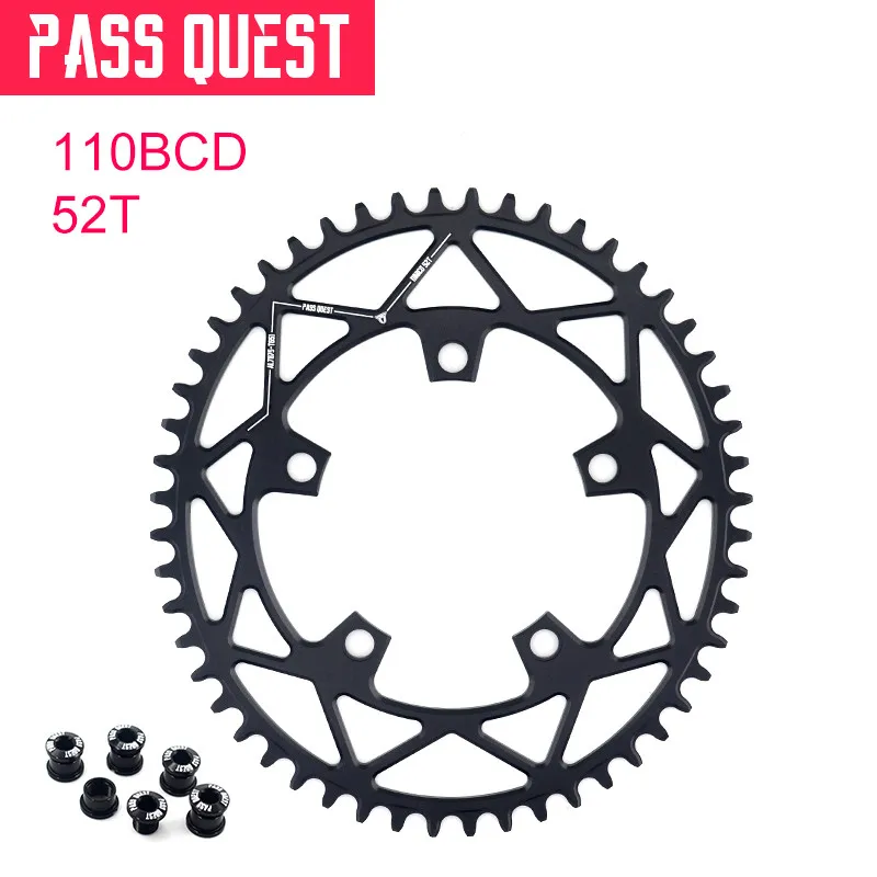 PASS QUEST 110/5 BCD 110BCD Овальный дорожный велосипед Узкий широкий Chainring 42 T-52 T велосипедный велосипедная Звездочка для sram 3550 APEX RED Crankset - Цвет: 110BCD Oval 52T