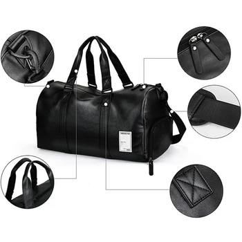 

2018 Top PU Outdoor Sports Gym Bag Men Women with Shoes Storage Training Exercise Fittness Bag 35-55L