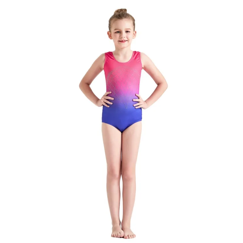 

New Children Girls Sleeveless Diamond Highlights Body Suit Ballet Gymnastics Clothing Dance Kids Ballet Dance Clothes
