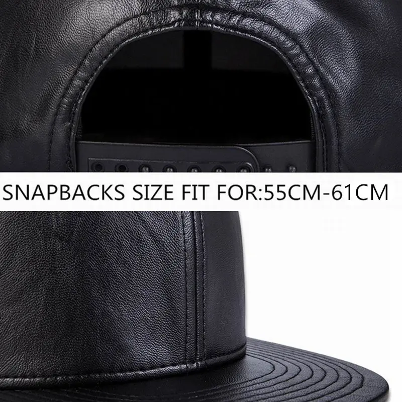 Простой черный Snapback Шапки хорошие кожаные Бейсбол шапки Snapbacks хип хоп музыки Мода