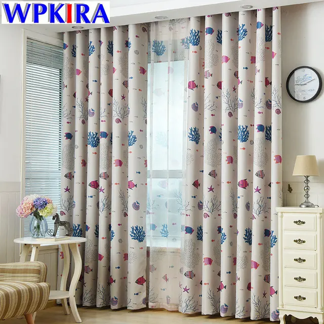 Cute Blackout Curtains For Living Room Children Boys Cute Blackout Curtains For Living Room Children Boys S Bedroom Animated Cartoon Sea Fish