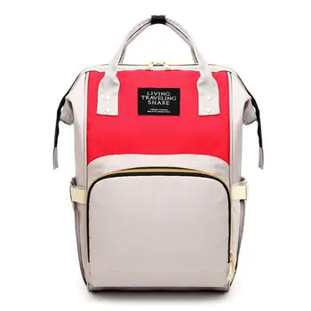 

Hit Color Mommy Travel Backpacks Large Capacity Canvas Maternity Nappy Top-handle Bags with Hook Baby Care Nursing Diaper Bags