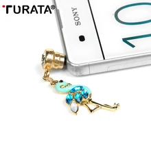 TURATA Милая Пылезащитная пробка для мобильного телефона 3,5 мм Пылезащитная Пробка для наушников украшение телефона розовый желтый синий красный фламинго