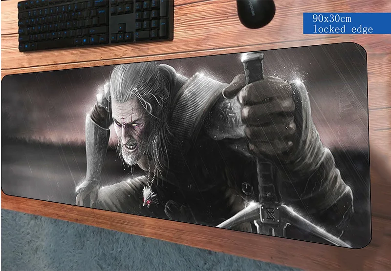 

JARKU 900x300x3mm witcher mouse pad gaming mousepad gamer mouse mat locked edge pads game computer padmouse laptop play mats