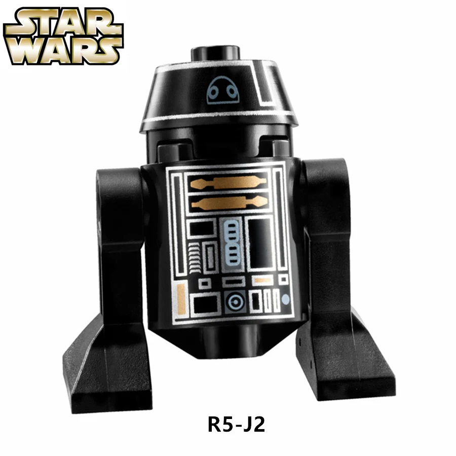 Goede SingleSale STER OORLOG R5 J2 Zwart Astromech Droid BB8 C3PO Force Wekt minifig Monteren Model Bouwstenen Kids Leren Speelgoed