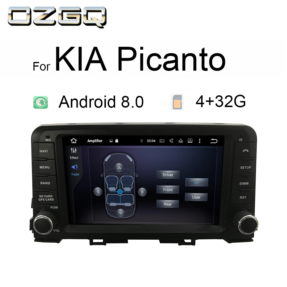 

OZGQ 32G Android 8.0 8.1 Autoradio For 2017- KIA Picanto Multimedia Car GPS Navigation Bluetooth Radio Video Music Stereo
