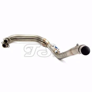 

Hot sales Stainless Motorcycle Exhaust middle contact pipe motorcycle modified exhaust pipe mid For Yamaha YZF R25 14-15