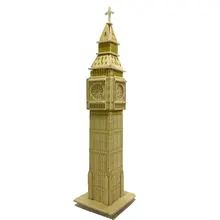 Candice guo 3D puzzle DIY toy wooden building model Big Ben London wood world s great