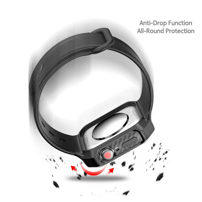 Laforuta для Apple Watch Band 44 мм 40 мягкий силиконовый спортивный ремешок с защитным чехлом