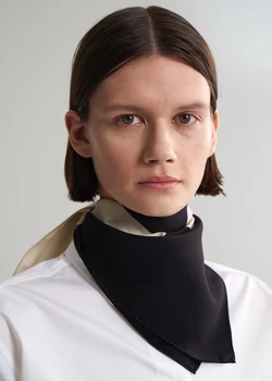 

2019 fall new black and white checkerboard silk scarf for women