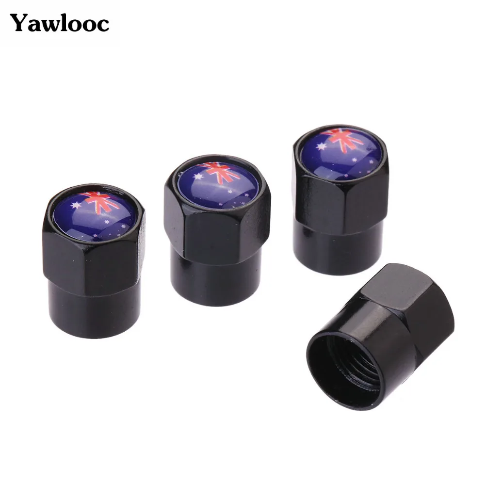 

4 Pcs/Lot Flag Australia Car Sport Wheel Tire Valve Stem Air Caps Styling Stainless Steel For Car Styling Car Accessories