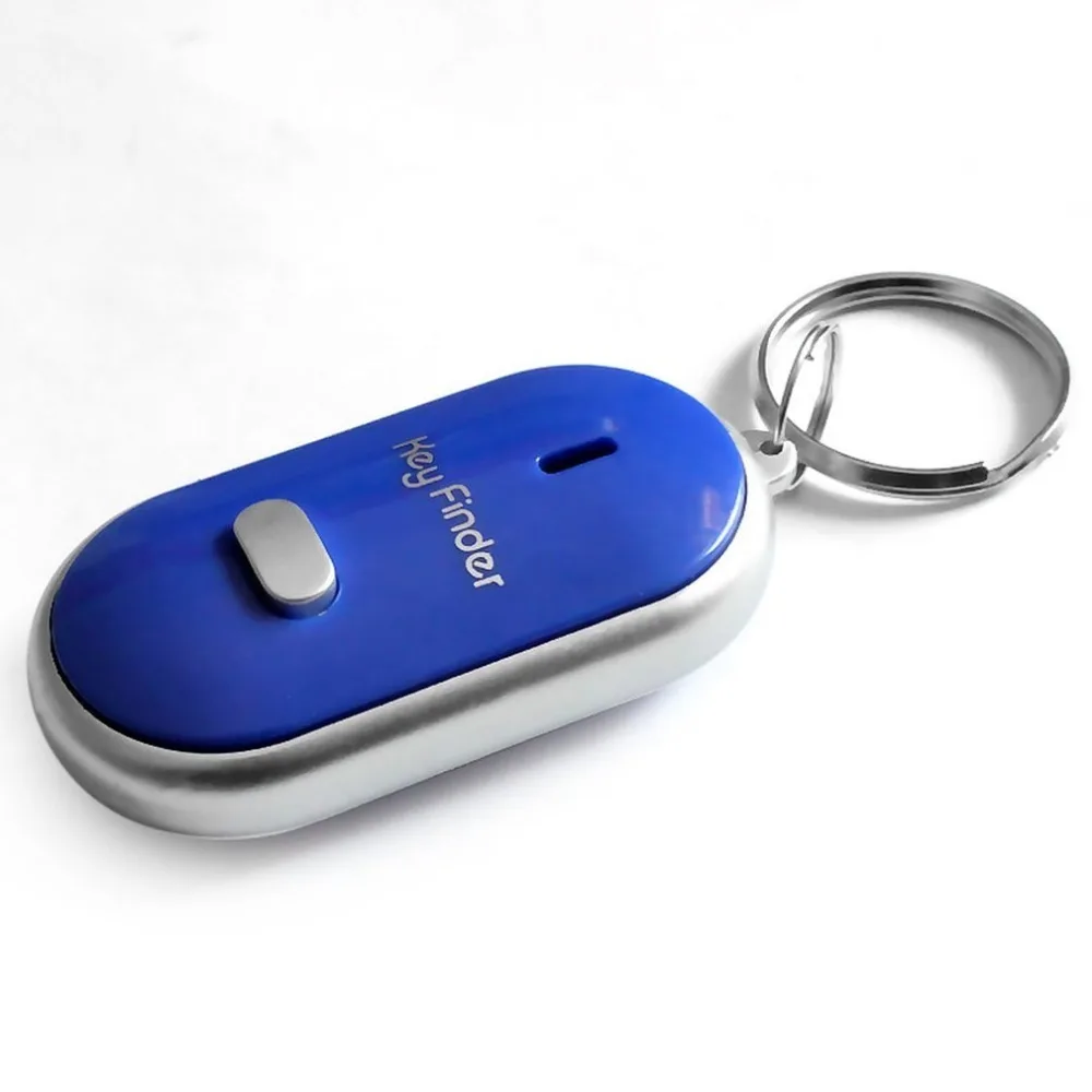 LED Whistle Key Finder Flashing Beeping Sound Control Alarm Anti-Lost Keyfinder Locator Tracker with Keyring 4 Colors For Choice