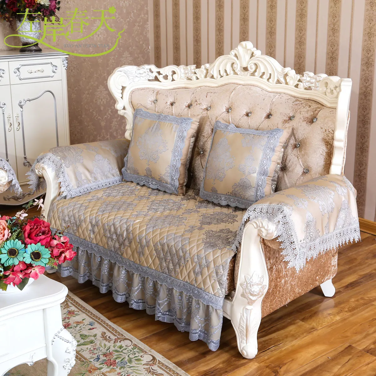 Custom sofa cushion Continental slip cover slipcover towel Sofa cover