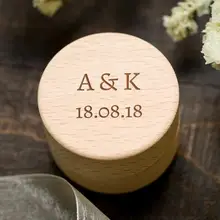 Индивидуальные инициалы кольцо коробка уникальная коробка для колец кольцо шкатулка Оригинальное кольцо коробка обручальное кольцо на заказ коробка деревянная коробочка для кольца