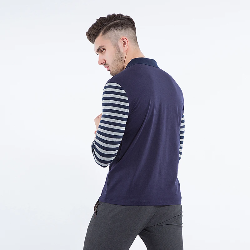 Liseaven модные Для мужчин с длинным рукавом Мужские Поло рубашка Slim Fit рубашки для Мужская одежда Топы и футболки для женщин Мужские поло Для