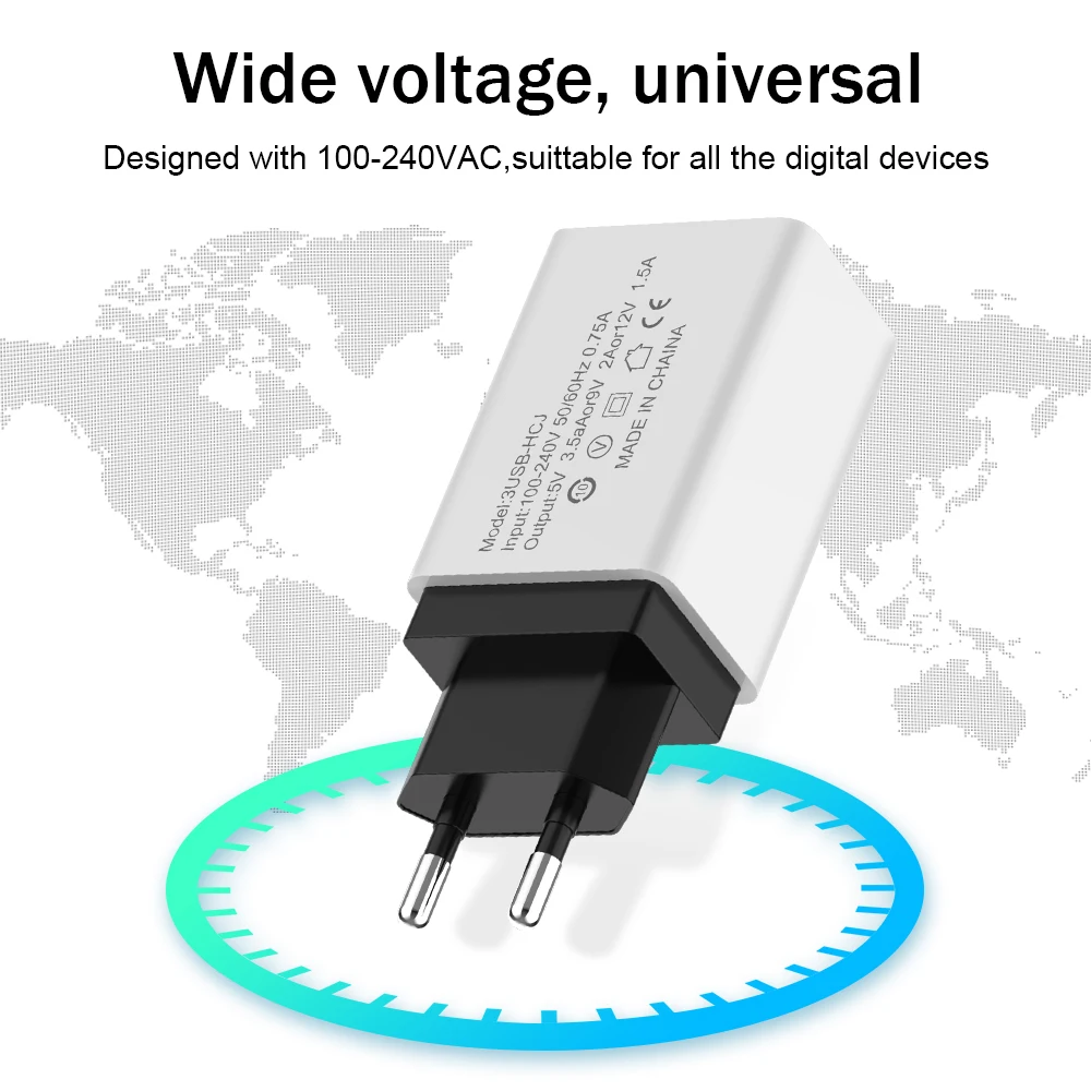 2А США ЕС 3 порта универсальное usb-зарядное устройство телефонный адаптер для iPhone Android дорожное Быстродействующее зарядное устройство для samsung huawei Xiaomi Redmi