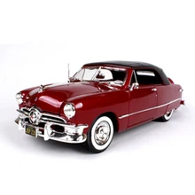 Escala 1:18 Ford 1950 modelos clásicos de coche rojo y café modelos de fundición niños regalos colecciones de Juguetes