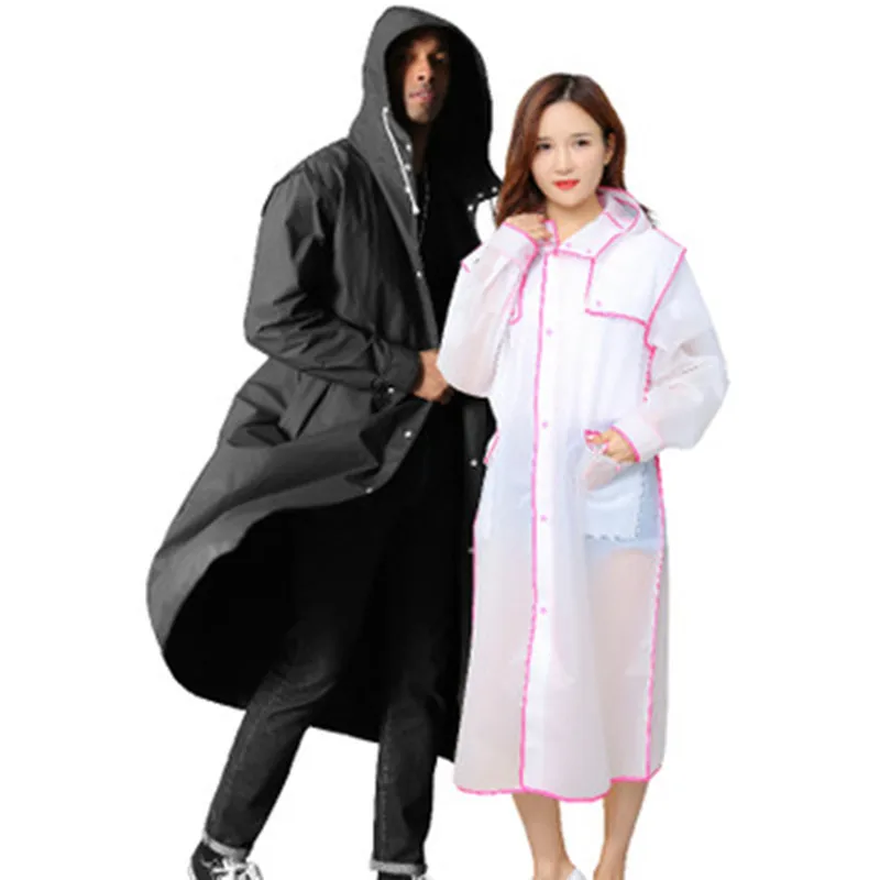 

long raincoat women men waterproof hooded rain ponchos jacket rainwear chubasquero mujer