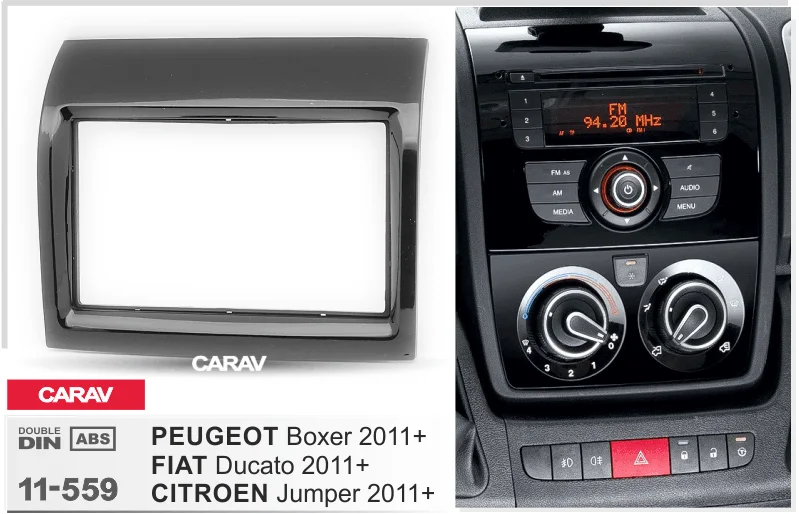 CARAV 11-559 Автомобильная Радио панель для боксеров/Ducato/Jumper(фортепиано черный) стерео Dash Facia Trim Surround CD установочный комплект