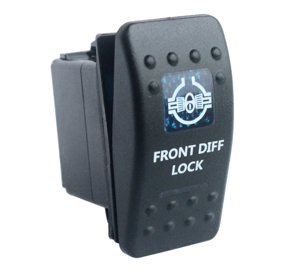 BANDC 12v//24v FRONT DIFF LOCK Rocker Switch on-off SPST 5 Pins RED Led for Marine Grade Car Boat RV WATERPROOF IP66
