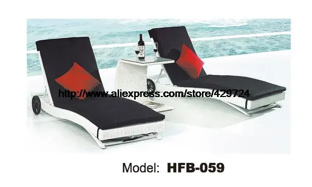 

Modern Deisgn Rattan Sun Lounger Leisure Outdoor Lying Sofa Bed Lying Chair Swing Pool Furniture Holiday Garden Rattan Chair X2