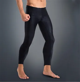 

SBART Men Rash Guard Tight Fitness Pant Leggings Anti-UV Lycra Rashguard Full Length Black Solid Surf Pants Swimwear Quick Dry