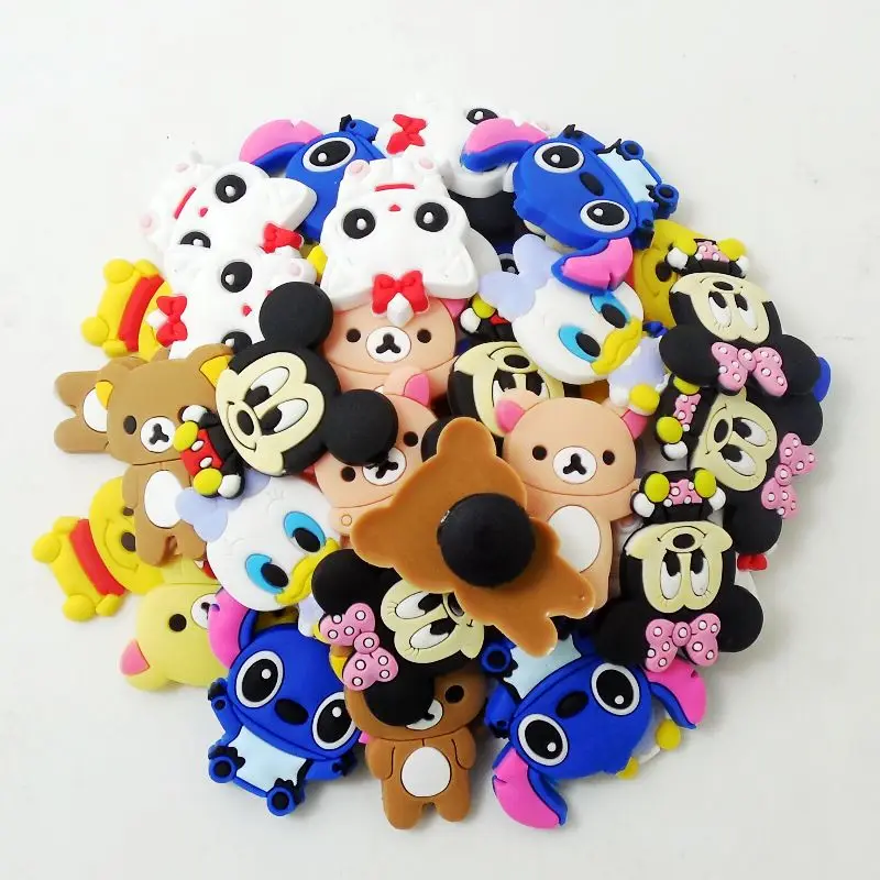 50Pcs Cute Cartoon Mouse Bear Duck Shoes Charms Fit Croc/Bracelet Kid Party Birthday Souvenir Gift Promotional Gift