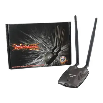 

Ralink RT3070L USB wireless network wifi card with dual two 5dbi antennas high power wifi adapter stong signal high speed