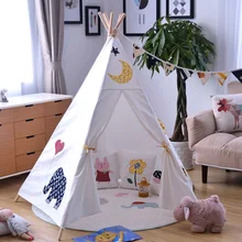 Двор милые животные Дерево граффити дети играют в палатках индейский вигвам портативная палатка дом домашняя игровая палатка для детей кровать Декор