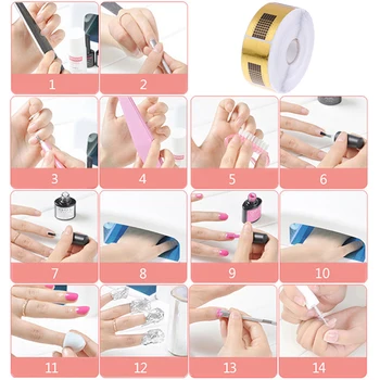 

500pcs DIY Styling Form Guide Stencil Tools Golden Horseshoe Shape French Nail Art Tips Extension Stickers Acrylic Gel Polish