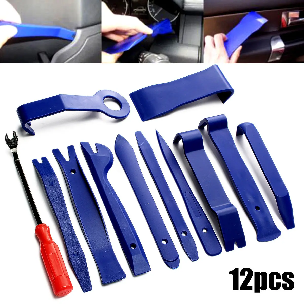 

12pcs Blue Open Removal Tools Set Auto Car Audio Door Dash Trim Panel Install & Removal Pry Tool Bag High Quality