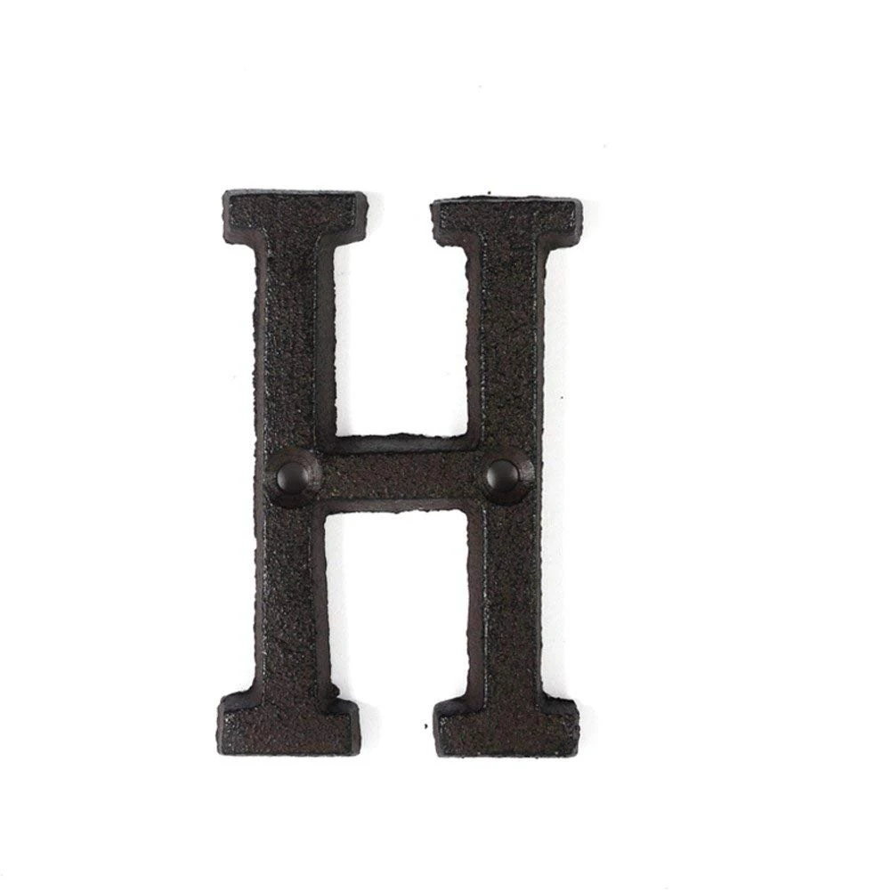 Металлические буквы цифры чугунное украшение дом знак для двери DIY кафе стены H99F - Цвет: H