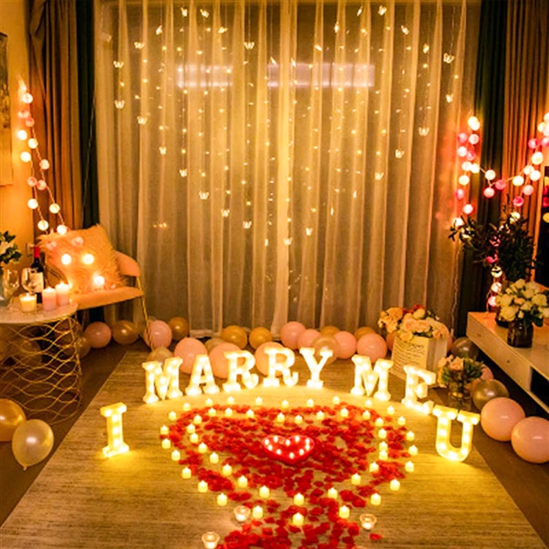 

Heart-shaped LED Fairy String Curtain Light 2M*1.5M 124 Leds Valentine Xmas Christmas Wedding Party Window Garland Decor