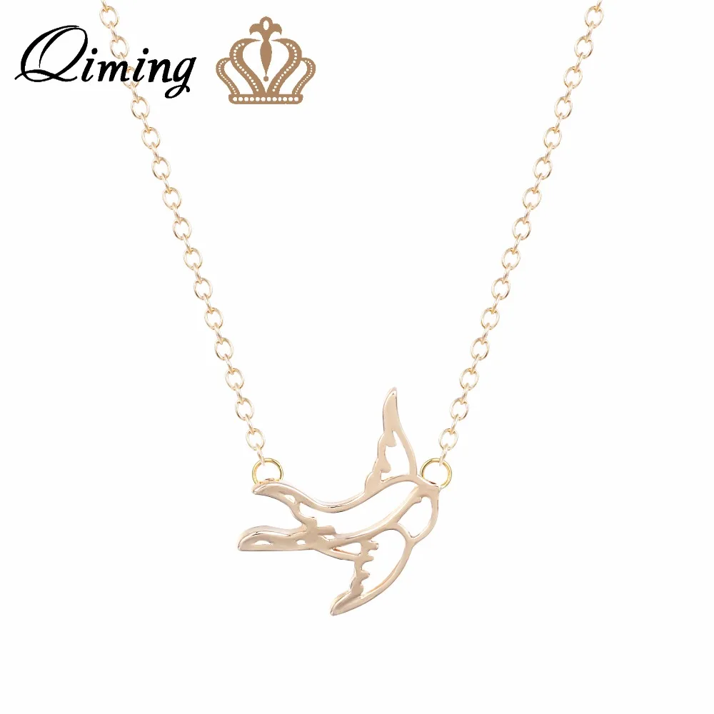 QIMING Весенняя искусственная птица животное винтажные ювелирные изделия