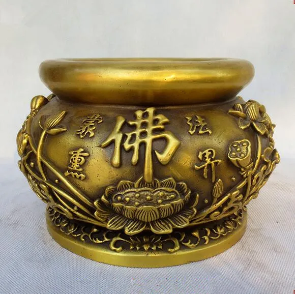 

Collection fine workmanship brass Buddhism lotus Incense burner