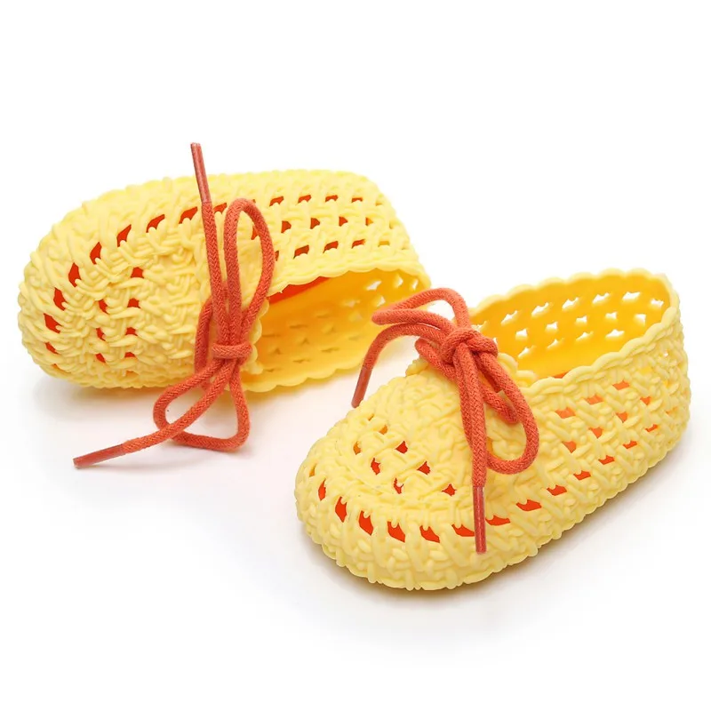 Drop Ship Newborn Baby Boy Girl Sandals Soft Bottom Baby Clogs Toddler Sandals Jelly Shoes Summer Laces Hollow Sandals 0-18M