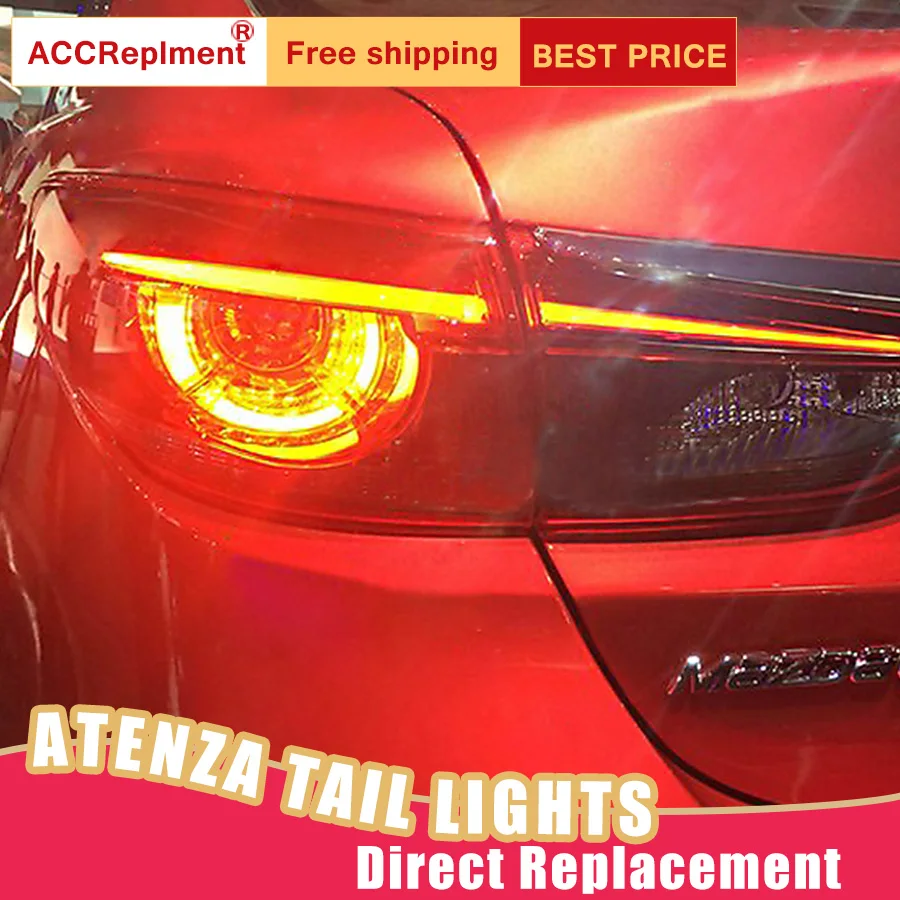 Top Car Styling LED Tail Lamp for Mazda 6 Tail Lights 2014-2018 for Atenza Rear Light DRL+Turn Signal+Brake+Reverse LED lights 3