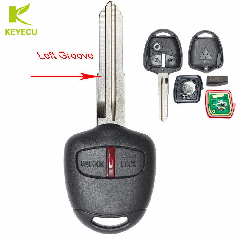 KEYECU llave remota Fob, 2 botones, 433MHz, para Mitsubishi Pajero ...