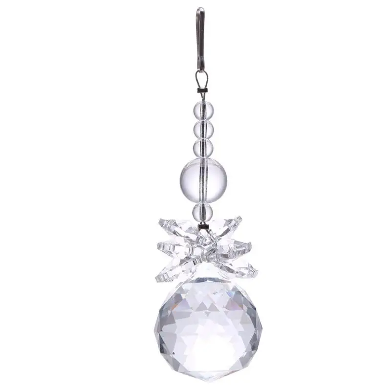 1Pc Crystal Ball Chandelier Prisms Pendants Part Suncatcher Rainbow Maker Hanging Drop Wedding Party Home Decor Wedding Supplies - Цвет: Transparent