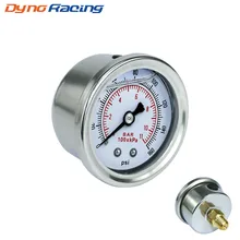 Fuel-Pressure-Gauge Face Universal White 1/8-Npt Liquid YC100917 0-160-Psi