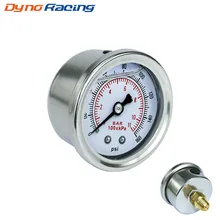 Medidor de pressão de combustível, medidor de pressão para óleo, líquido, 0-160 psi, branco, universal, 1/8 npt, bx100917